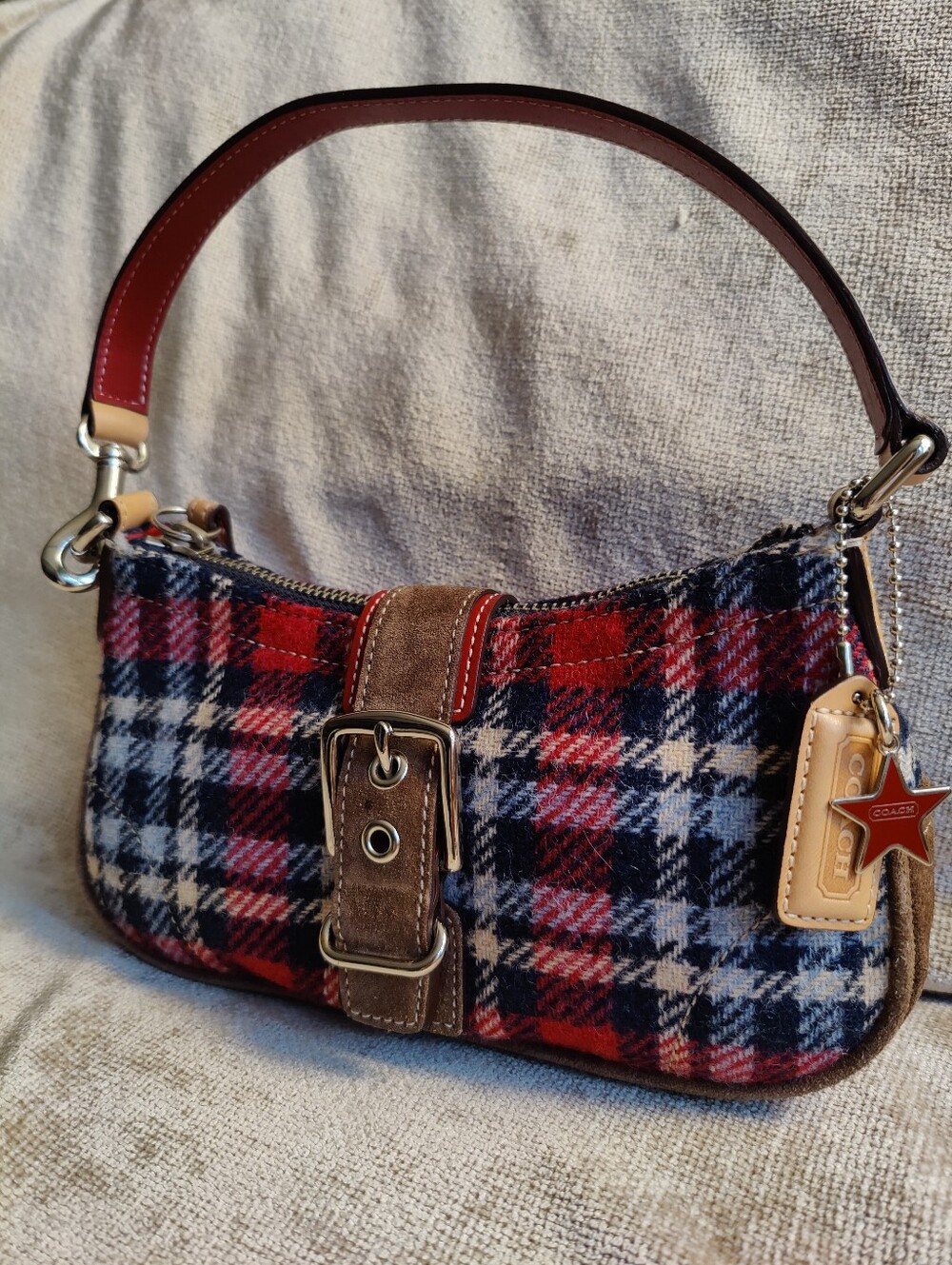 Vintage Coach Soho Plaid Wool Suede Demi Bag (Style 7570)